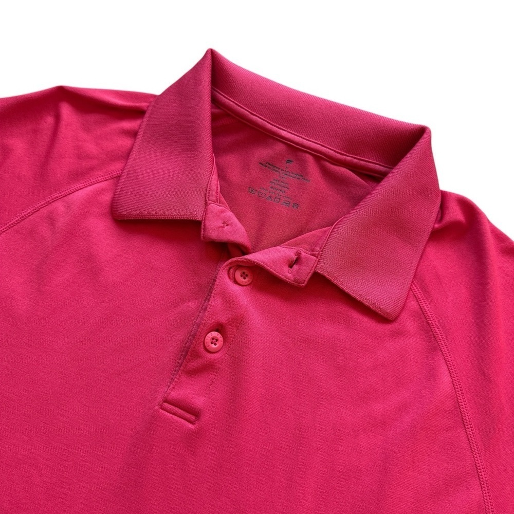 Fabletics Men's Pink Polo Shirt M Short Sleeve Casual Collared Breathable Mesh